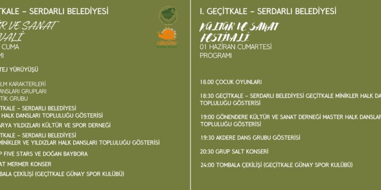 1.Geçitkale-Serdarlı Belediyesi Kültür ve Sanat Festivali 31 Mayıs- 2 Haziran tarihleri arasında yapılıyor